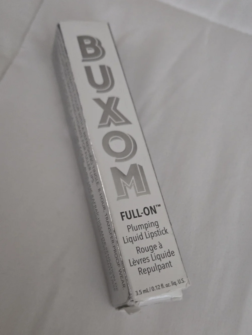 Buxom Full-On Plumping Liquid Lipstick in Silver and White Packaging